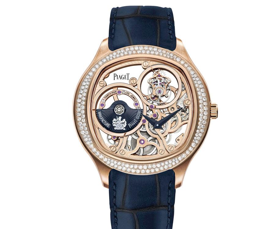 伯爵表PIAGET Polo Emperador鏤空陀飛輪鑲鑽腕錶