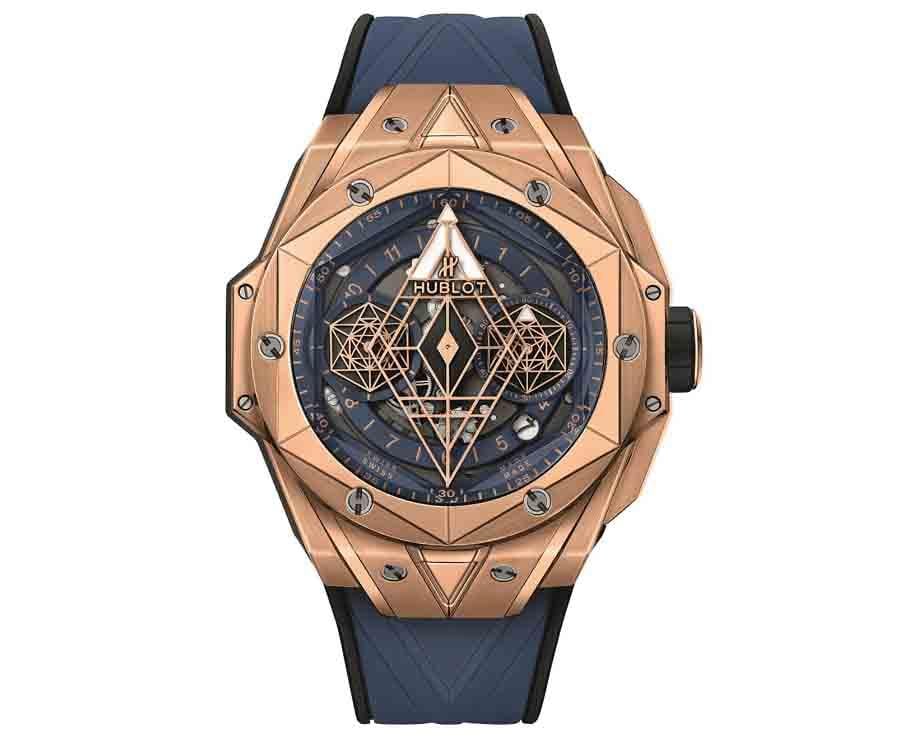 HUBLOT Big Bang Sang Bleu II 墨藍計時碼錶皇金款