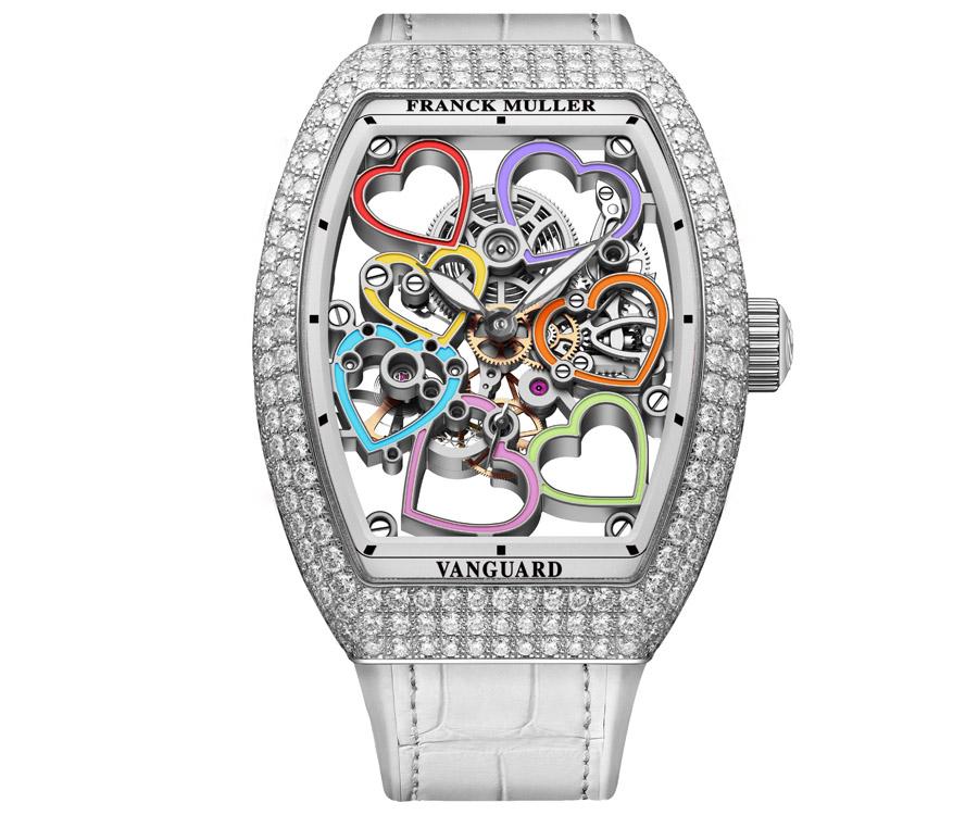 FRANCK MULLER Vanguard Heart彩色數字鏤空鑽錶