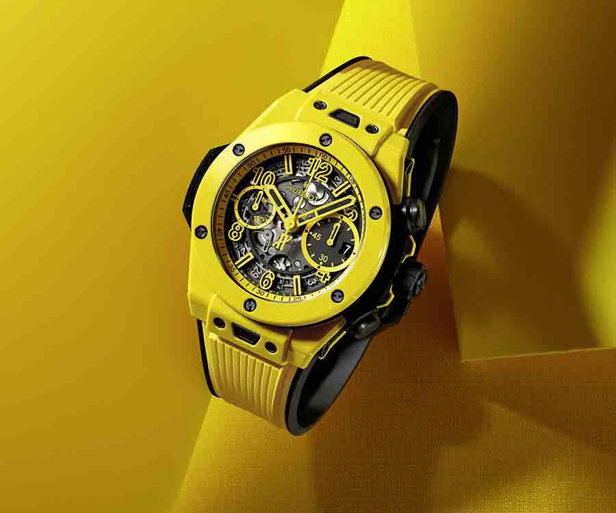 HUBLOT Big Bang Unico魔力黃陶瓷計時碼錶