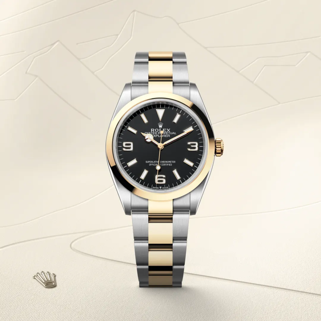 Rolex Explorer 36腕錶黃金鋼(蠔式鋼與黃金的組合)款,M124273-0001 | 永新鐘錶