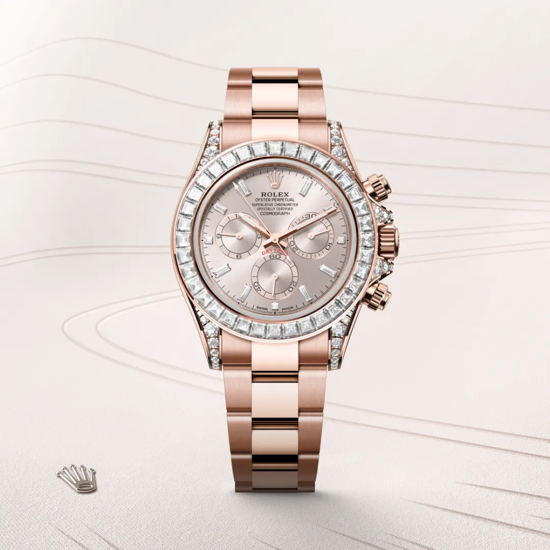 Rolex Cosmograph Daytona腕錶18K永恒玫瑰金，錶耳鑲鑽石款，M126595TBR-0001 | 永新鐘錶