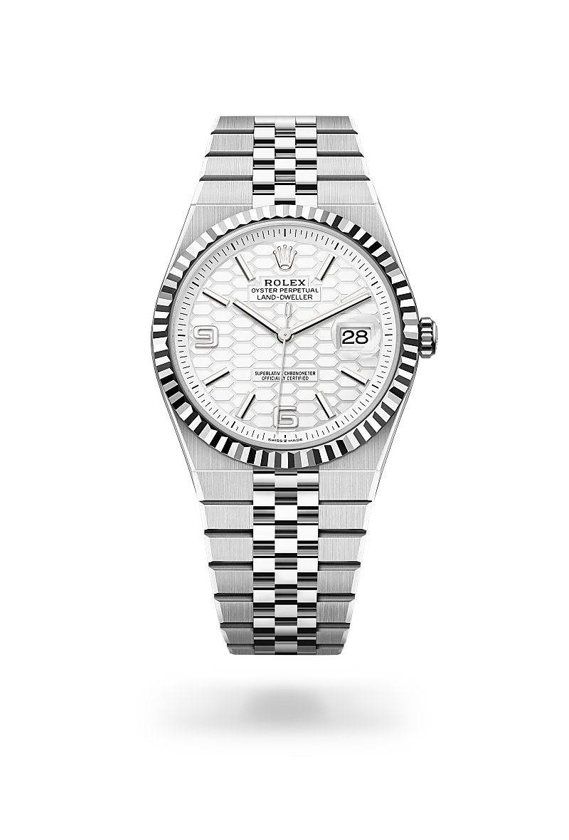 Rolex Land-Dweller 40 腕錶 蠔式，40毫米，白色黃金及蠔式鋼，M127334-0001 | 永新鐘錶
