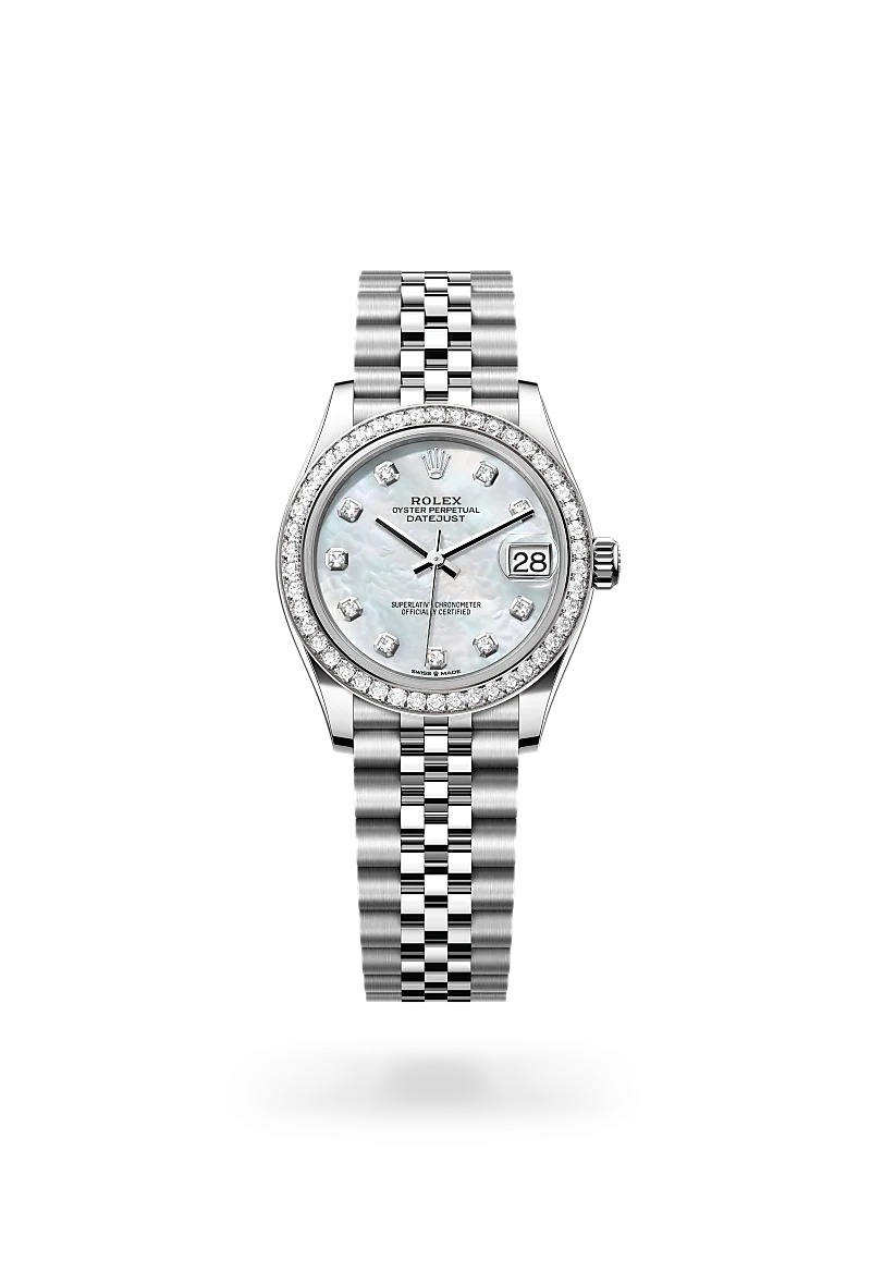 Rolex Datejust 31 腕錶 蠔式,31毫米,鑽石、白色黃金及蠔式鋼,M278384RBR-0008 | 永新鐘錶
