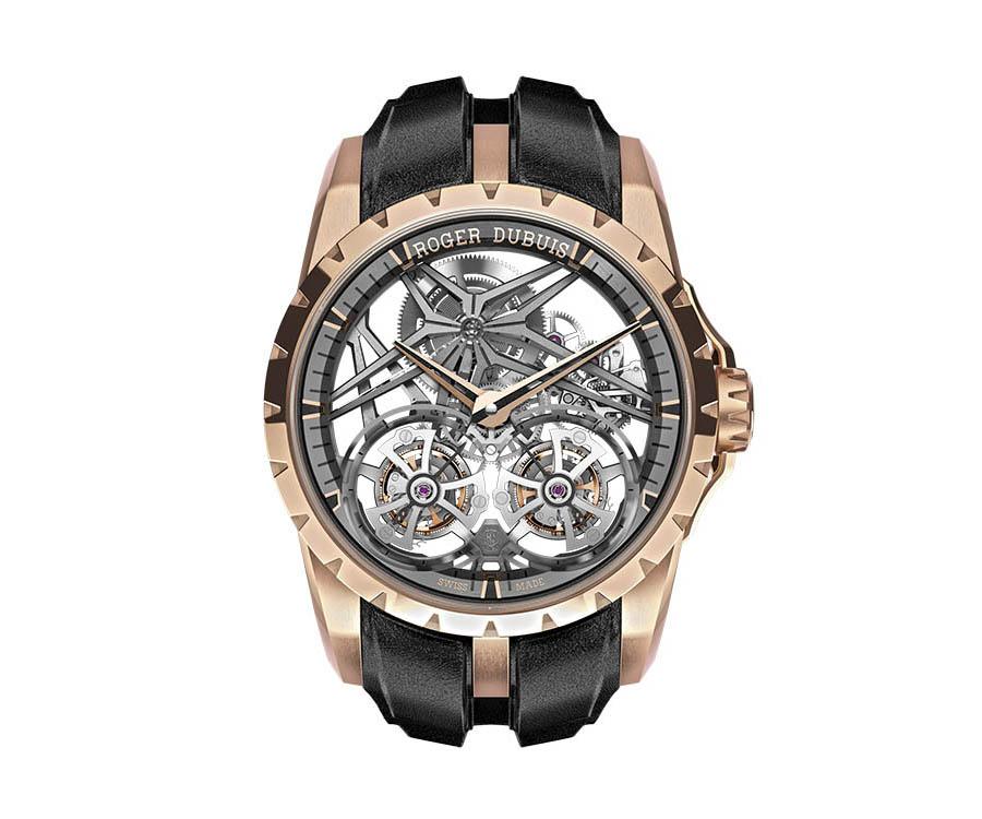 ROGER DUBUIS Excalibur鏤空雙飛行陀飛輪腕錶
