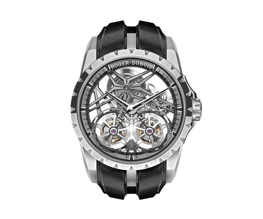 ROGER DUBUIS Excalibur鏤空雙飛行陀飛輪腕錶