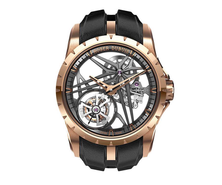 ROGER DUBUIS Excalibur鏤空飛行陀飛輪腕錶