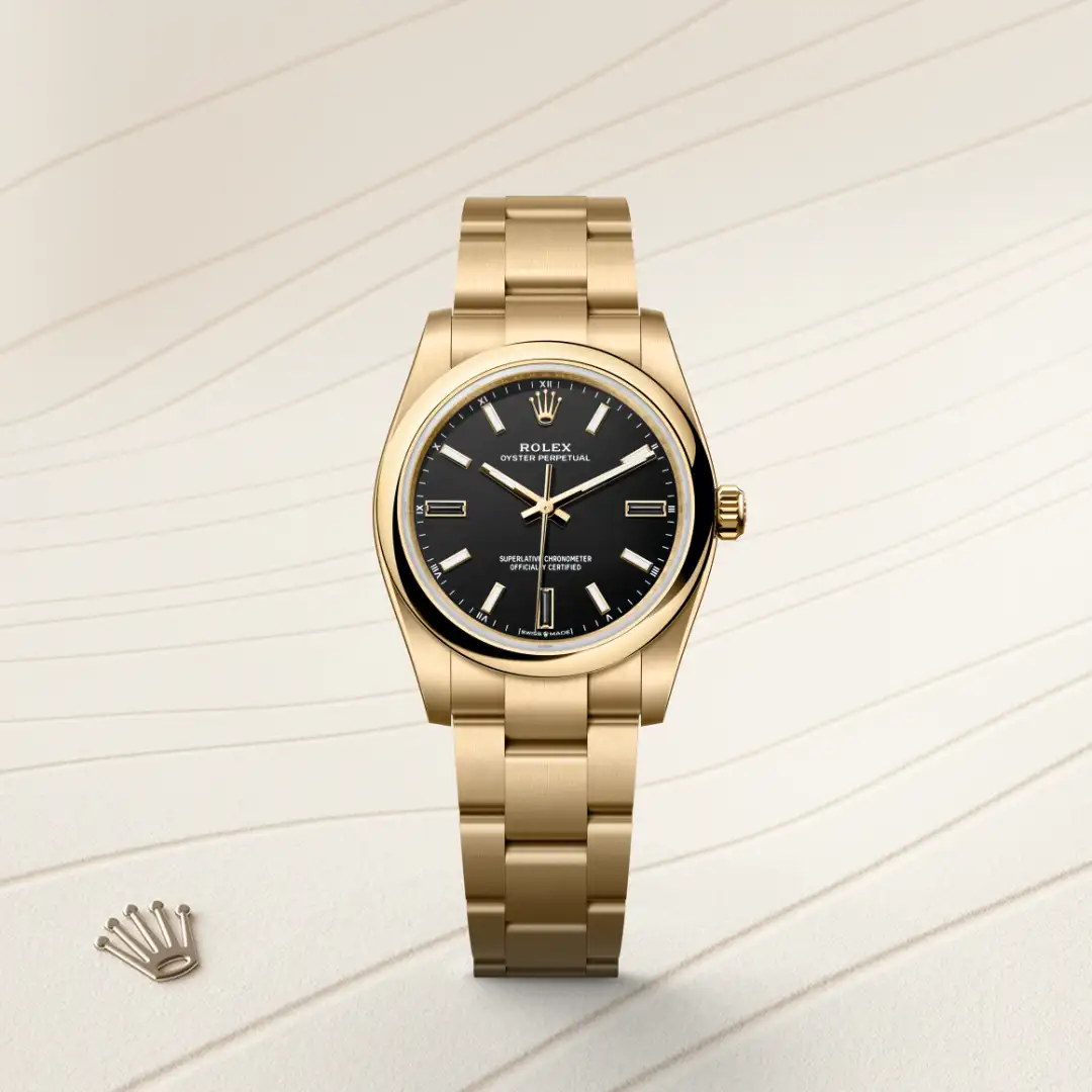 Rolex Oyster Perpetual 34腕錶18K黃金款,M124208-0001 - 永新鐘錶