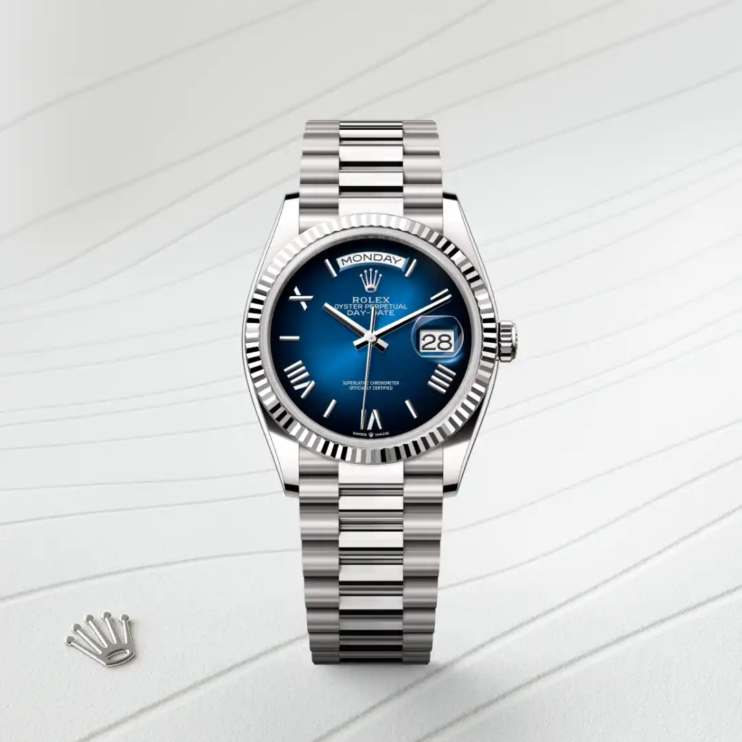 Rolex Day-Date 36腕錶18K白色黃金款，M128239-0063 - 永新鐘錶
