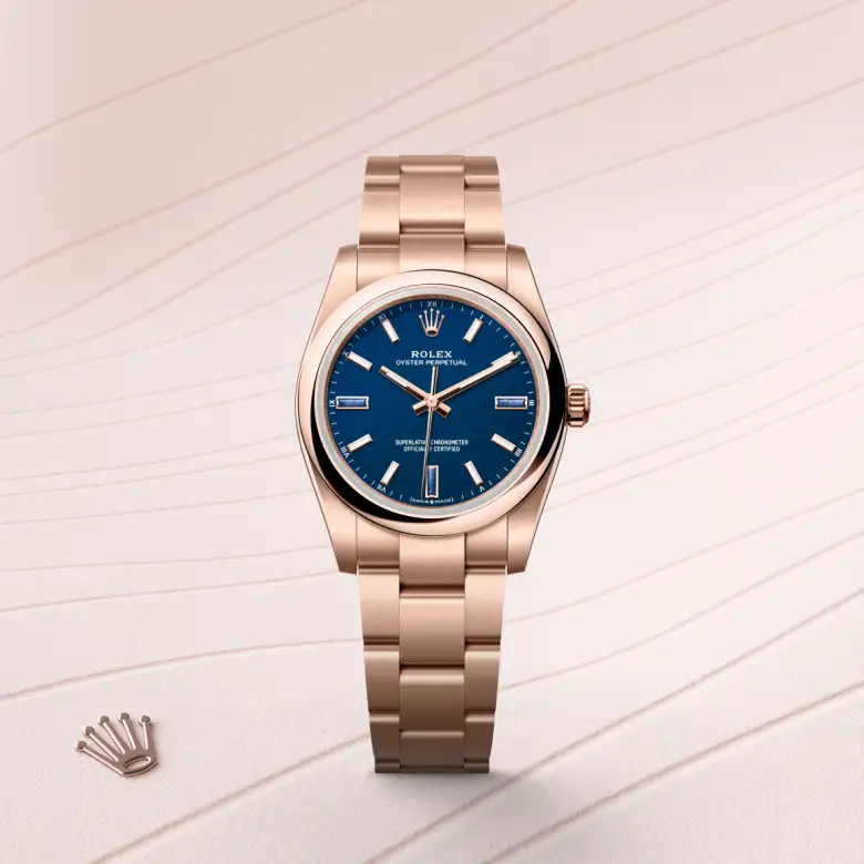 Rolex Oyster Perpetual 34腕錶18K永恒玫瑰金款,M124205-0002 - 永新鐘錶