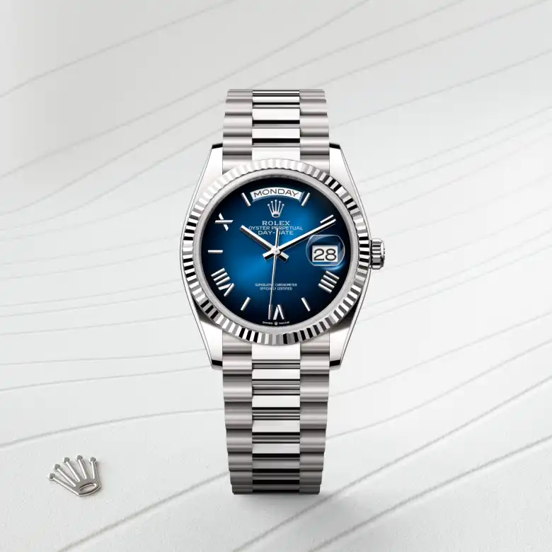 Rolex Day-Date 36腕錶18K白色黃金款，M128239-0063 - 永新鐘錶