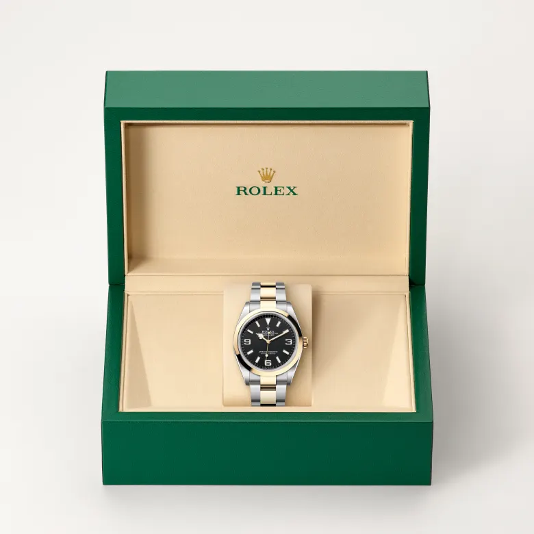 Rolex Explorer 36腕錶黃金鋼（蠔式鋼與黃金的組合）款，M124273-0001 - 永新鐘錶