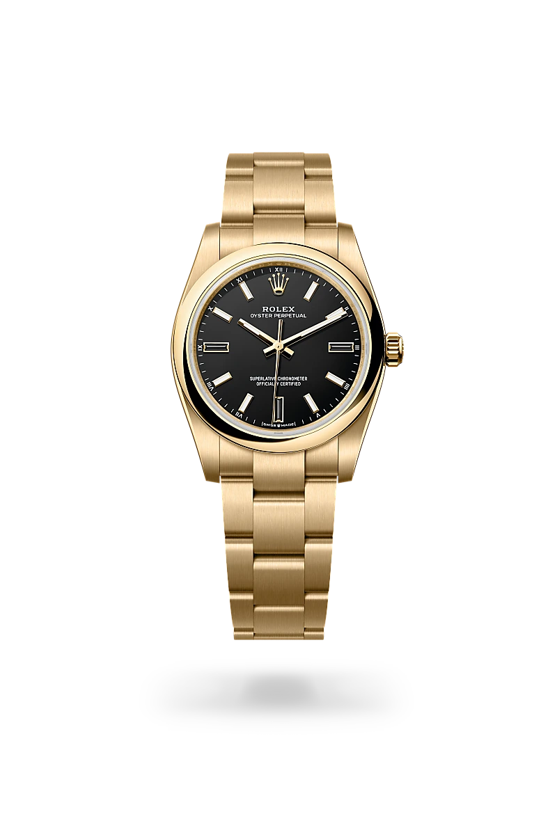 Rolex Oyster Perpetual 34腕錶18K黃金款，M124208-0001 - 永新鐘錶