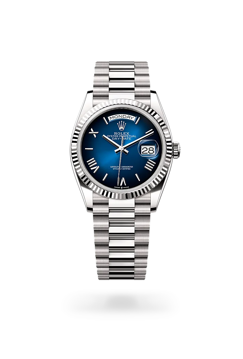 Rolex Day-Date 36腕錶18K白色黃金款，M128239-0063 - 永新鐘錶