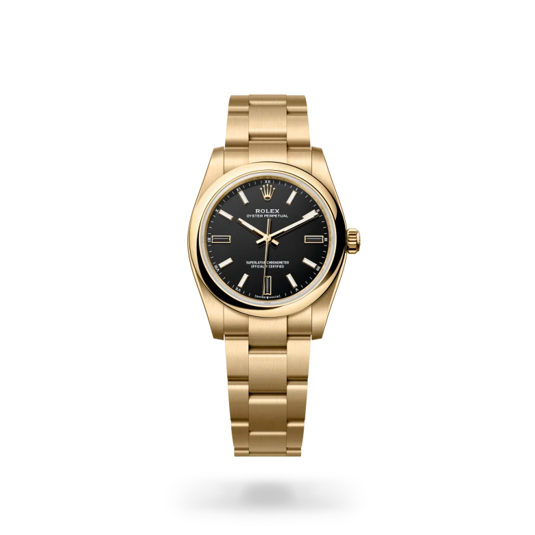 Rolex Oyster Perpetual 34腕錶18K黃金款,M124208-0001 - 永新鐘錶