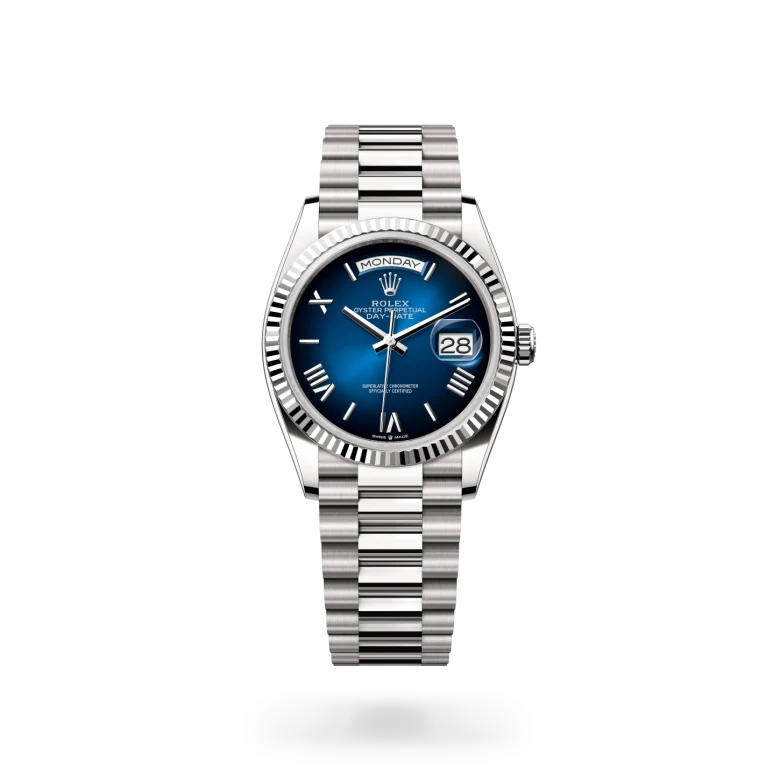 Rolex Day-Date 36腕錶18K白色黃金款，M128239-0063 - 永新鐘錶