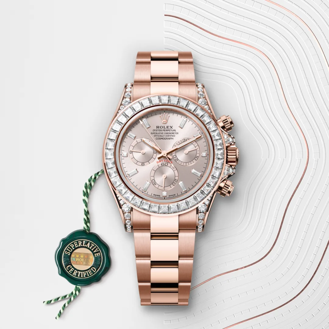 Rolex Cosmograph Daytona腕錶18K永恒玫瑰金，錶耳鑲鑽石款，M126595TBR-0001 - 永新鐘錶
