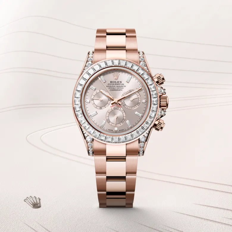 Rolex Cosmograph Daytona腕錶18K永恒玫瑰金，錶耳鑲鑽石款，M126595TBR-0001 - 永新鐘錶